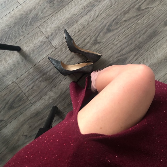 Deep Red Mesh Cut Out Formal Dress - Picture 5 of 11